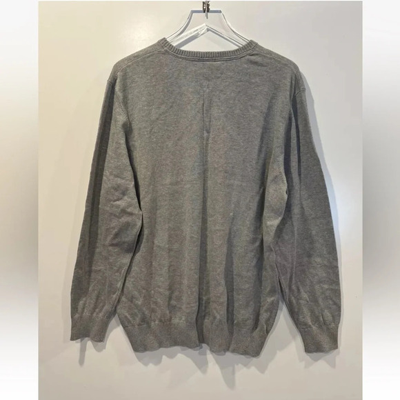 NWT Timberland Men's Gray Cotton V-Neck Sweater Size XXL (1051) - Picture 2 of 5